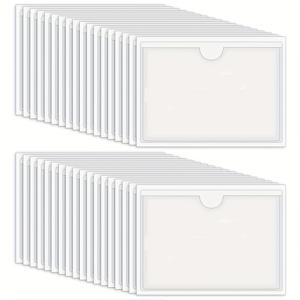 TEMU 30개 자체 접착 라벨 홀더, 10x6cm 라벨 창이 있는 투명 PVC 비즈니스 카드 슬리브, 방수 접착제, 가정, 사무실, 학교 조직에 이상적