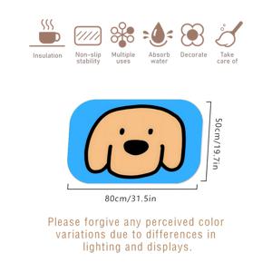 TEMU 1개 귀여운 펫 급식 매트, 고흡수성 & 빠른 건조 강아지와 고양이 그릇 패드, 미끄럼 방지 고무 뒷면 – 사계절 내내 사용 가능한 크레이트 라이너 또는 배수 트레이