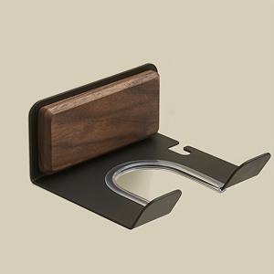 TEMU 드릴 없이 나무와 알루미늄으로 만든 벽걸이 헤어 드라이어 홀더 | 헤어 드라이어와 관련된 아이템을 위한 현대적인 정리함 | 세련된 디자인