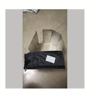 TEMU 캠핑, 피크닉 및 야외 요리를 위한 방풍 기능이 있는 휴대용 알루미늄 합금 접이식 스토브 9개 세트 - 컴팩트, 가스 친화적, 알코올 버너 호환, 피크닉 조리 기구 | 세련된 블랙 표면 | 내구성 있는 구조