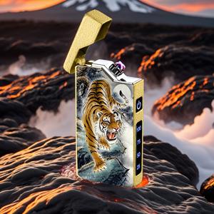 TEMU USB 충전식 전기 라이터 - 듀얼 아크 플라즈마 점화, LED 배터리 표시기, 원버튼 작동, 컴팩트 포켓 라이터 - AA/USB 호환 가능 - 캠핑, 양초, 향로, 가정용, 사무실용 - 리튬 폴리머 배터리 포함 - 안전한 전자 라이터, 재충전 가능한 라이터, 스타일리시 액세서리, 세련된 메탈릭 디자인|캠핑용품