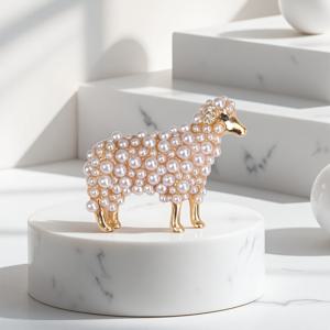 TEMU 1개 귀여운 양 모양 크리에이티브 브로치 & 핀 뱃지, 티셔츠, 드레스, 가방, 모자 등에 장식하기 좋음. 파티 드레스의 포인트이자 가족과 친구에게 따뜻한 선물로도 완벽