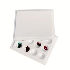 TEMU 도장된 세라믹 스타일 팔레트 (뚜껑 포함), 네일 아트 먼지 방지 팔레트, 페인트 트레이, 젤 네일 아트 도구