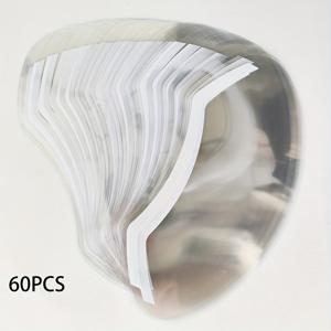 TEMU 60개 일회용 투명 샤워 및 얼굴 보호 캡, 보호 커튼 | 샴푸 캡 | 머리카락이나 물방울이 얼굴에 떨어지지 않도록 방지 | 이발 캡 | 앞머리 스타일링 중 머리카락 손실 방지 도구|샤워커튼