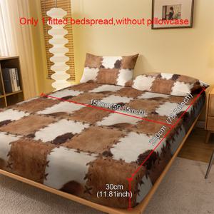 TEMU 이용하기 쉬운 모던 화이트 카멜 사각 패턴 프린트 플란넬 매트리스 커버, 프린트 침대 스프레드, 매트리스 커버, 매트리스 슬리브, 보호 커버 및 침구 커버로 사용하기 적합 (베개 커버 제외)