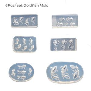 TEMU 6개 미니 금붕어 에폭시 수지 몰드 세트, 3D 물고기 모양 DIY 공예 & 주얼리 만들기