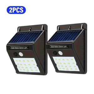 TEMU 2개 야외 태양광 모션 센서 조명, 20 LED 태양광 보안 조명, 120° 광각 태양광 센서 벽등, 마당, 차고, 차도, 파티오 데크에 적합