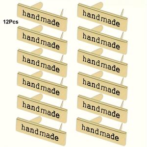 TEMU 12개 수제 금속 레터 라벨 DIY 지갑, 가방, 모자, 의류, 재봉 액세서리용, 다기능 직사각형 라벨, DIY 지갑 만들기 액세서리, DIY 지갑 만들기