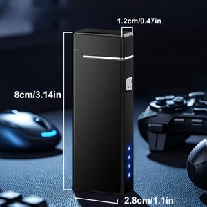 TEMU 라이터 - LED 디스플레이 및 컬러풀 스모크 효과, USB Type-C 충전식 전자 + 트렌디한 휴대용 더블 아크 라이터, 방풍 플레임리스 플라즈마 라이트, 아웃도어 생존 안전 용품, 남자친구 남편 선물