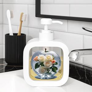 TEMU 귀여운 장식용 비누 디스펜서 - 욕실 및 주방 싱크용 보습 핸드 솝 펌프 병, 펌프 포함 비누 디스펜서 세트, 리필 가능한 액체 핸드 솝, 주방 싱크 액세서리 및 욕실 장식에 이상적