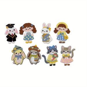 TEMU 귀여운 만화 동물 자수 패치 2/8개입 (작은, 토끼, 고양이). 이 고밀도 자수 패치는 의류 장식에 완벽하며 스카프, 모자, 가방, 휴대폰 케이스 등에 장식용으로 사용할 수 있습니다.