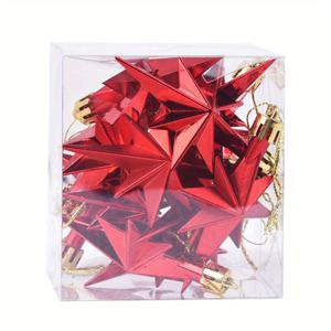 TEMU 12개 베레모 별 장식, 3.14인치 플라스틱 성탄절 장면 크리스마스 트리 걸이 장식, 파티, 축제 장식, 볼, 산타 클로스 펜던트, 소박한 스타일, 시즌 선물, 클래식 별 디자인, 가벼운 소재