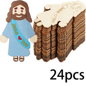 TEMU 공예, 목공 용품, 프로젝트 및 페인팅 재료를 위한 나무 인형 컷아웃 24개. 크리스마스, 할로윈, 추수감사절, 새해를 위한 집, 야외 공간, 정원, 현관, 창틀 및 테이블 상판을 장식하는 데 완벽합니다.