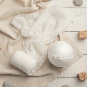 TEMU 2개 세트 소프트 니트 랩핑 & 진주 헤드프로프 번들 - 스튜디오/포트레이트 사진 소품, 웨딩, 포즈 액세서리용 소프트 랩핑