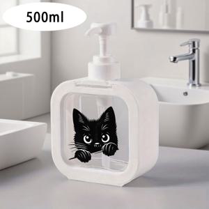 TEMU 수동 펌프 디스ペン서 병 1개 - 내구성 있는 플라스틱, 전기 필요 없음, 비누 로션 바디워시용 소형 휴대용 용기, 검은 고양이 - 욕실 주방 파티 장식용으로 적합 - 할로윈 크리스마스 추수감사절 욕실 장식 및 액세서리, 주방 액세서리용으로 완벽, 재미있는 디자인, 잡기 쉬운 손잡이