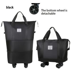 TEMU 대형 3단 접이식 여행 가방, 휠 장착 나일론 캐리어 - 일상 출퇴근 및 이사용