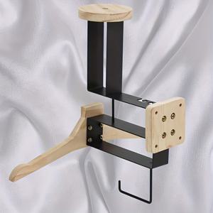 TEMU 후크가 있는 나무 벽걸이형 헬멧 및 장비 디스플레이 랙 - 튼튼하고 공간 절약형 보관 솔루션, 강력한 하중 지지 능력: 전술 헬멧, 라이딩 장비, 백팩, 장갑, 야구 저지 등 다용도 선반