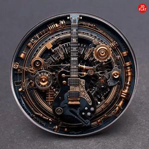 TEMU 2D 플랫 - 2D 플랫 기타 브로치 1개, 독특한 코스튬 핀은 창의적인 코사주 디자인을 특징으로 합니다. 백팩, 의류, 칼라 및 모자 장식에 완벽합니다.