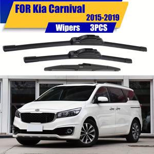 TEMU 기아 카니발 2015-2019년형용 사계절용 앞뒤 유리 와이퍼 블레이드 교체용 세트 - OEM 품질 (3개입) (26인치/18인치/11인치)