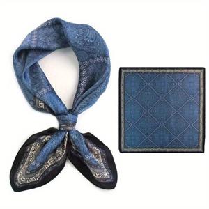 TEMU FANGSIGE 100% 실크 스카프 - 딥시 월넛 플라워 패턴, 20.86in, 통기성 & 방풍, 빈티지 스타일, 손세탁만 가능, 주말 캐주얼 웨어에 적합, 남녀공용 디자인, 캐주얼 웨어 스카프 | 빈티지 스타일 스카프 | 실크 스카프, 헤어 스카프