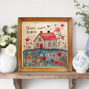 TEMU 러스틱 우드 프레임 벽걸이 예술품 1개 - 