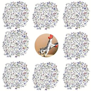 TEMU 인체공학적 핸들이 장착된 강력 회전식 가죽 펀치 클램프, 다양한 사이즈 다이 키트 포함 - 정밀한 원형/직사각형/별/하트/세잎 클로버 제작을 위한 수동 레버 메커니즘