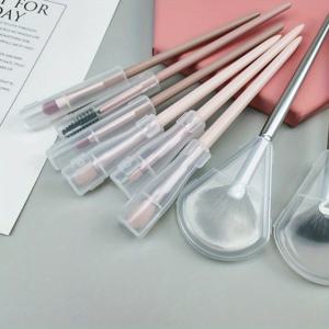 TEMU 6/12개 (6개 또는 12개 브러쉬용) 재사용 가능한 메이크업 브러쉬 헤드 캡 - 여행용 브러쉬 팁 커버, 내구성 있는 브러쉬 헤어 보호대 (아이섀도우, 립, 블렌딩 브러쉬용) - 전문가용 & 아티스트용