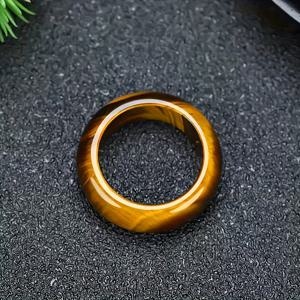 TEMU 패셔너블한 천연 타이거 아이 스톤 반지, , 커플링, 선물로 적합