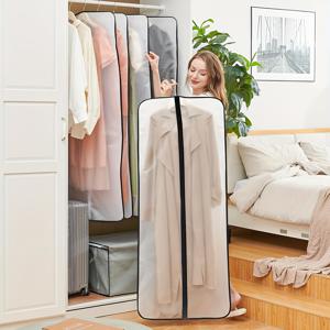 TEMU 10개입 고품질 정장 보관 백 | 반투명 통기성 플라스틱 원단, 정장, 드레스, 재킷, 웨이스트코트, 셔츠, 이브닝 가운에 적합 | 지퍼 잠금