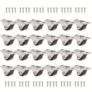 TEMU 24개 0.5인치 미니 바퀴, 다다미 서랍 슬라이딩용 방향 지시 바퀴, 1.27cm 저소음 소형 캐스터, 가구, 수납 상자 밀기 및 당기기에 적합, 금속 브래킷이 있는 검정색, 가구 이동 롤러, 컴팩트 디자인