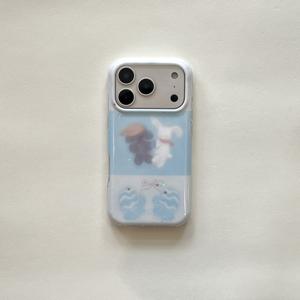 TEMU 폰 케이스: 카툰 스위트 큐트 어린이 라이트 화이트 래빗 강아지 장갑 실버리 글리터 스타 크림 텍스처 고품질 풀 커버리지 폰 케이스, 17 Pro/16/15 Pro Max/14/13 호환