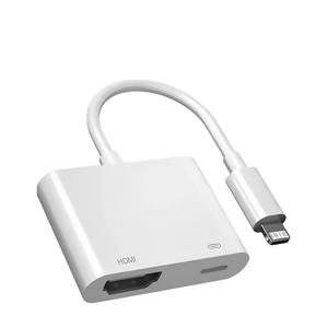 TEMU 2-In-1 OTG 어댑터 USB C to HDTV (아이폰 iOS용), Type C HDTV 비디오 및 오디오 동기화 스크린 컨버터 (TV 또는 프로젝터용, 충전 기능 포함)