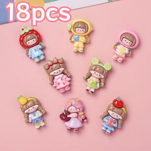 TEMU 18개 공주 레진 액세서리 | 폰 케이스 장식, 공예 펜던트 재료 - 축제 선물 제작 액세서리, 판타지 테마, 혼합 색상