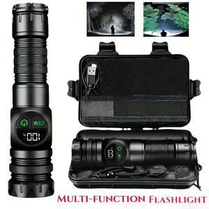 TEMU 다기능 충전식 손전등 - 고급 케이스, 고강도 폭발 및 망원 줌, 초장시간 배터리 수명, 야외용, 작업등, 자석 수리등, 다기능 사이드 라이트, 가정, 캠핑, 수리, 비상용