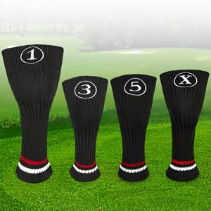 TEMU 4개 니트 골프 헤드커버 | 나무, 드라이브, 클럽에 적합, 숫자 라벨 포함, 탄성 자가 고정, 남녀공용, 폴리에스터 섬유 골프 액세서리