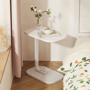 TEMU [국내배송] C형 이동식 사이드 테이블 - 모던 디자인, 내구성 강한 금속/목재 프레임, 소파/침대/카페/발코니 장식용, 다양한 색상