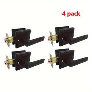 TEMU 4세트 프라이버시 잠금 도어 핸들, 키리스 무광 블랙 외부 도어 핸들, 침실 또는 욕실 현관문 핸들/헤비 듀티에 적합|방문손잡이