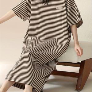 TEMU 여성용 여름 반팔 2024 신상 긴 드레스 루즈핏 나이트가운|여름원피스|여름잠옷|반팔