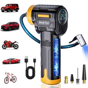 TEMU 휴대용 다기능 자동차 전기 공기 펌프, USB 충전 및 디지털 디스플레이 기능. 자동차, 농구공, 수영링, 인플레이터블 장난감, 전기차 타이어, 고무보트에 적합