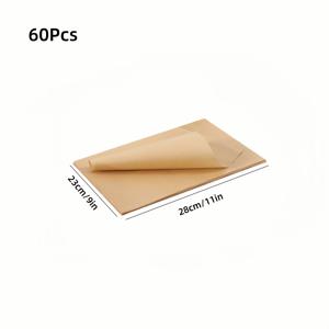 TEMU 다양한 크기의 60개 미리 재단된 시트, 9/11/13인치 베이킹 트레이, 논스틱 파스텔지, 베이킹 페이퍼, -등급 오일 저항 페이퍼, 그릴 페이퍼, 오븐 페이퍼, 베이킹 트레이 라이너, 고온 저항, 품질