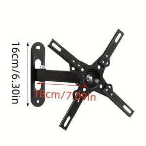 TEMU 1개 블랙 벽걸이형 TV 스탠드 - 냉간 압연 강철, 좌우 180도 회전 가능, 14~42인치 LED LCD 평면 화면 TV 및 모니터 호환, 최대 55파운드, 최대 200x200mm 조절 가능한 구멍 간격, 홈 시어터 또는 사무실 사용을 위한 쉬운 설치