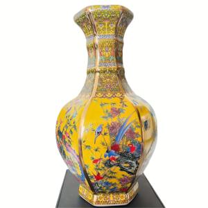 TEMU 청나라 건륭 시대의 6면 유리 컬러 디자인을 닮은 빈티지 중국 도자기 꽃병. 꽃꽂이 및 홈 데코에 완벽합니다.