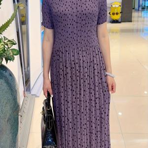 TEMU 플러스 사이즈 여성용 우아한 여름 도트 프릴 드레스 - 신축성 있는 미디엄 길이 반팔 라운드넥 H라인 실루엣, 캐주얼 & 세미포멀 착용 가능, 비투명 소재, 고탄력 원단