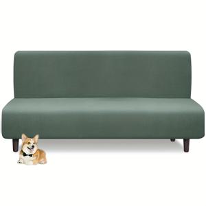 TEMU 팔이 없는 소파 커버 1개, 높은 탄성 슬립커버, 소파 침대 및 다다미용 완전 탈착 및 세탁 가능, 2인용 접이식 의자에 앉거나 누워 사용 가능, 하단에 탄성 처리, 반려동물 친화적, 거실 장식에 이상적|의자|간이침대