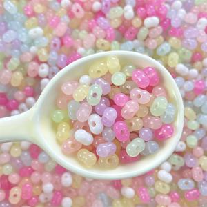 TEMU AIJJU 500개 5x8mm 아크릴 젤리 비즈 스트링 비즈, DIY 쥬얼리 만들기 용품, 공예 및 봉제 액세서리, 다양한 색상, 예술적 비즈 목걸이 만들기 키트