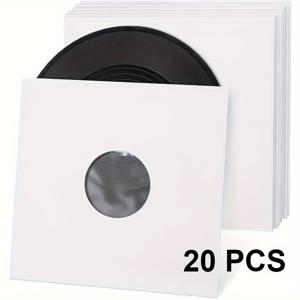 TEMU 10/20장 흰색 크라프트 종이 비닐 레코드 슬리브, 정전기 방지 LP 앨범 커버, 12인치 레코드용 12인치 보호 재킷