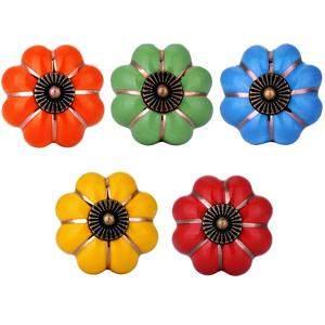 TEMU 5pcs 우아한 호박 모양 세라믹 서랍 손잡이, 가정 및 호텔 가구용 모르타르 잠금 캐비닛 손잡이, 미충전 노브 제어, 나사형 설치 가능합니다.