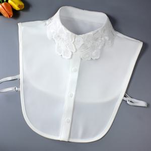 TEMU 우아한 여성을 위한 세퀸 반 셔츠 칼라, 캐주얼 시크 고품질 폴리에스터 러플 트림, 스웨터, 카디건, 블레이저에 다재다능 - 기계 세척 가능, 짠 원단