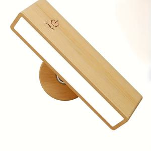 TEMU 1개 360° 회전식 나무 벽 램프 | USB 충전식 LED 독서등, 침대 옆 침실 밝기 조절 가능 벽 램프, 터치 컨트롤, 배터리 전원