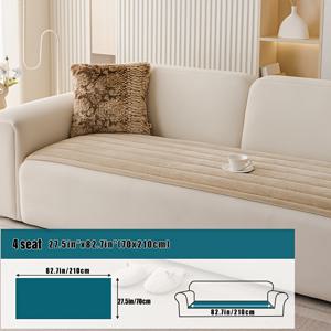 TEMU 부드러운 퀼트 소파 쿠션, 가을과 겨울에 따뜻함을 위한 두꺼운 보헤미아 폴리에스터 소파 커버, 애완동물 친화적, 세탁기 사용 가능, 2인용, 3인용 또는 4인용 소파에 적합, 수직 줄무늬가 있는 클래식 디자인, 100% 폴리에스터 원단, 거실용 소파